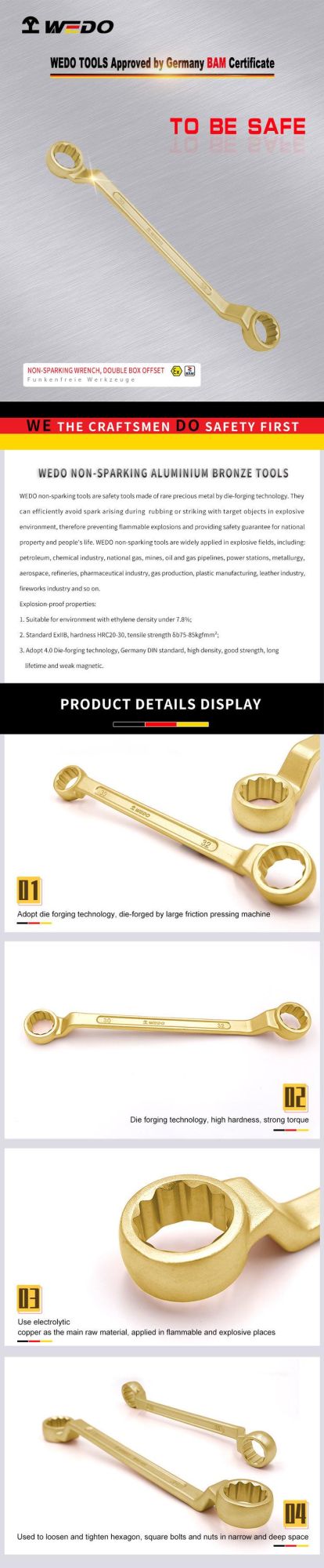 Wedo Aluminium Bronze Double Box Offset Wrench