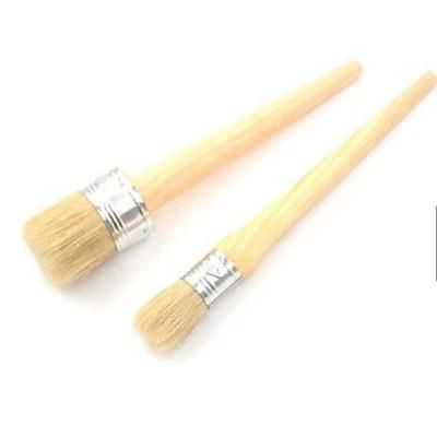 50mm Dia Wooden Handle Rounds Bristle Chalk Oil Paints Painting Wax Brush Zytf0