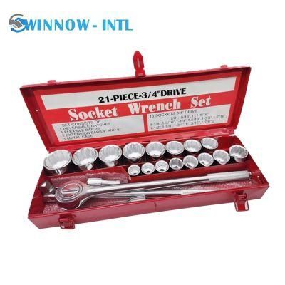 21PCS Professional Mechanical Tool Set with Iron Box