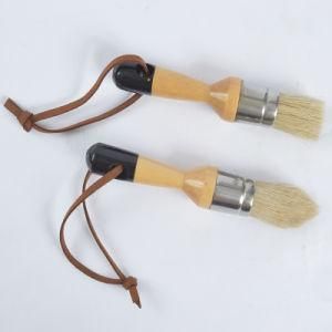 2PCS Premium Pure Bristles Chalk Paint Brush with Wooden Handle