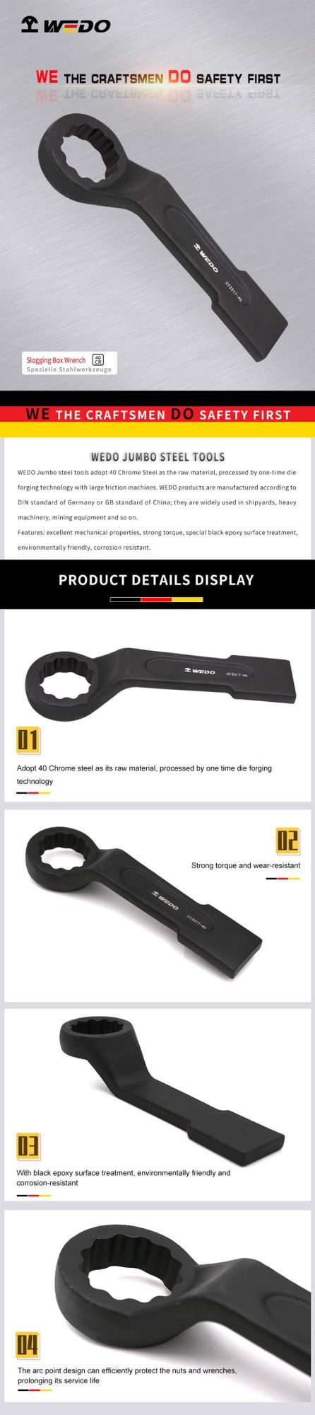 Wedo Best Selling Special Steel 40cr Slogging Box Wrench