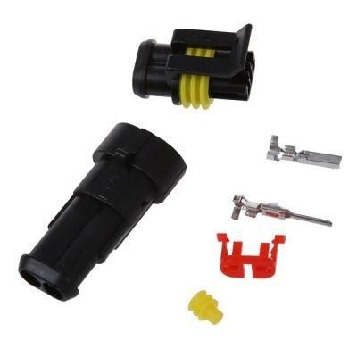 10-in-1 Black 2-Core Automotive Waterproof Connector Connector, Yellow Plug I077578