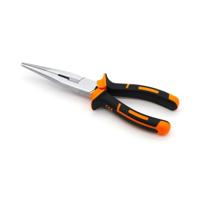 6", Made of Carbon Steel, Pearl-Nickel Plated, Nickel Plated PVC Handles, German Type, Pliers, Round Nose Pliers