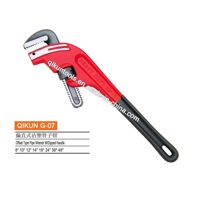 G-02 Construction Hardware Hand Tools Rubber Handle American Type Heavy Duty Pipe Wrench