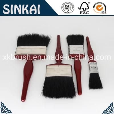 Painting Brush (Flat Brush with Black Bristle, Kaiser Style Handle, Plastic)