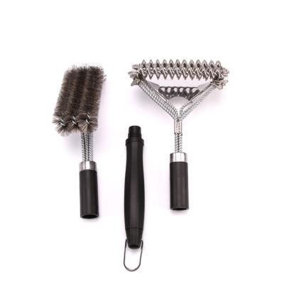 Wholesale Grill Cleaning Brush Set Vertical and Horizontal Wire Brush Heads One Detachable Handle