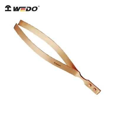 WEDO Beryllium Copper Non Sparking/Magetic Tweezers, Flat Nose