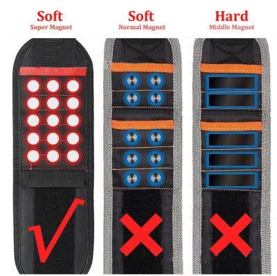 15 PCS Strongest Magnets Holding Tools Screws Magnetic Wristband with 2 Pockets