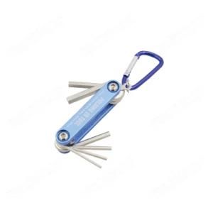Cr-V/SAE 6PCS Aluminum Folding Hex Key Set Wrench with Carabiner for Hand Tools