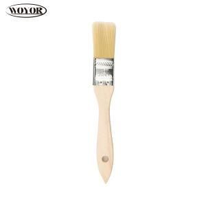 Poplar Brush with Wooden Handle and Yellow Synthetic Tapered Filament