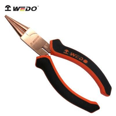 WEDO 6&quot; High Quality Pliers Non Sparking Round Nose Pliers Anti-Slip Handle Beryllium Copper Bam/FM/GS Certified