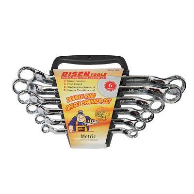 Double Offset Ring Spanner Tool Set with Plastic Holder Packing