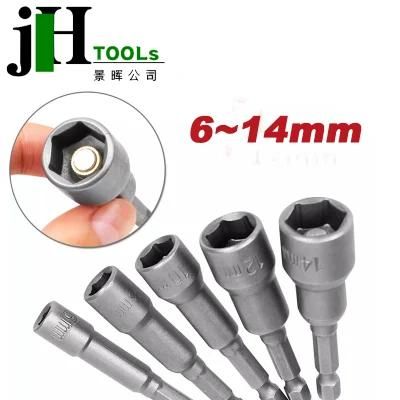 8mm X 65mm 1/4&prime; &prime; Hex Shank Magnetic Power Nut Setter Nut Socket Setter Screw Driving Bit for Power Tools