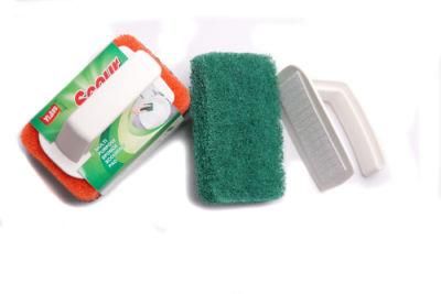 Scouring Pad with Handle Brush (6018)