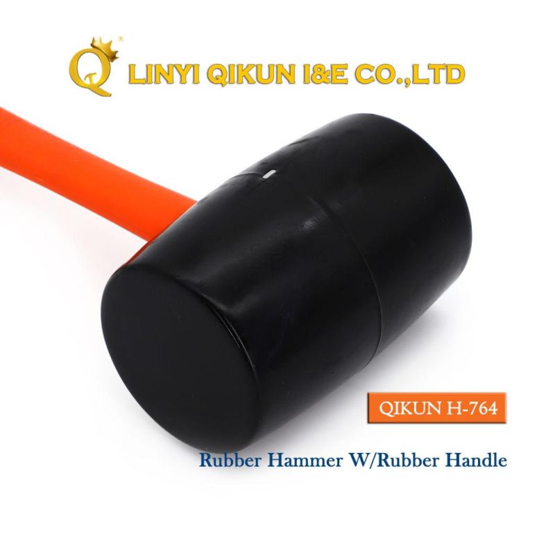 H-763 Construction Hardware Hand Tools Rubber Plastic Hammer with Rubber Coated Handle