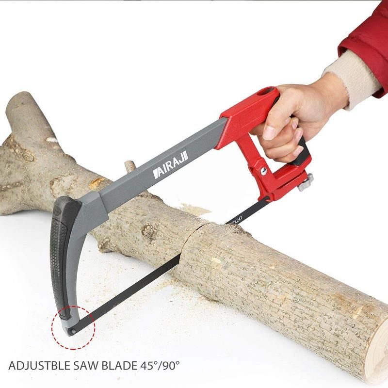 Adjustable Hacksaw Frame Set Tools High-Tension Hacksaw with 10 Hacksaw Blades