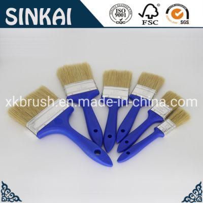 Colombia Blue Plastic Handle White Bristle Paint Brush