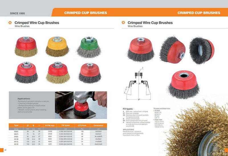 High Quality Crimped 4inch Steel Wire Cup Brush