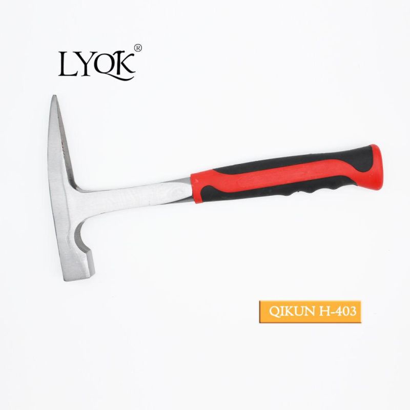 H-403 Construction Hardware Hand Tools Fiberglass Rubber Handle German Type Bricklayer Mason Hammer