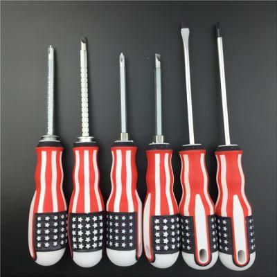 American Flag Handle Screw Driver Dual Use &amp; Single Use Magnetic Head Slotted Phillips Screwdriver