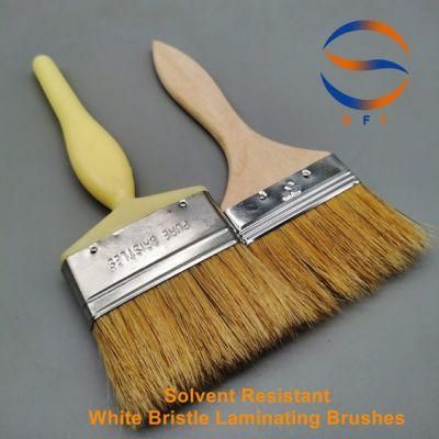 OEM Solvent Resistant White Bristle Laminating Paint Brushes Manufacturer
