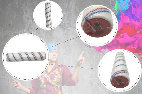 9′ ′ Red and Blue Color Stripe Roller Cover for Decoration Painting Rollers Paint Brush