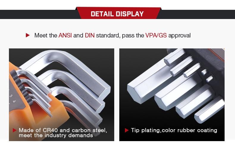 9PCS 1.5-10 T10-T50 Hex Key Allen Key Set with Plastic Holder Packing