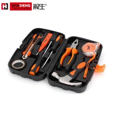 Household Set Tools, Plastic Toolbox, Combination, Set, Gift Tools, Made of Carbon Steel, CRV, Polish, Pliers, Wrench, Wire Clamp, Hammer, Snips, 15 Set