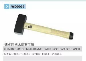 German Type Stoning Hammer with Laser Wooden Handle Wd0029