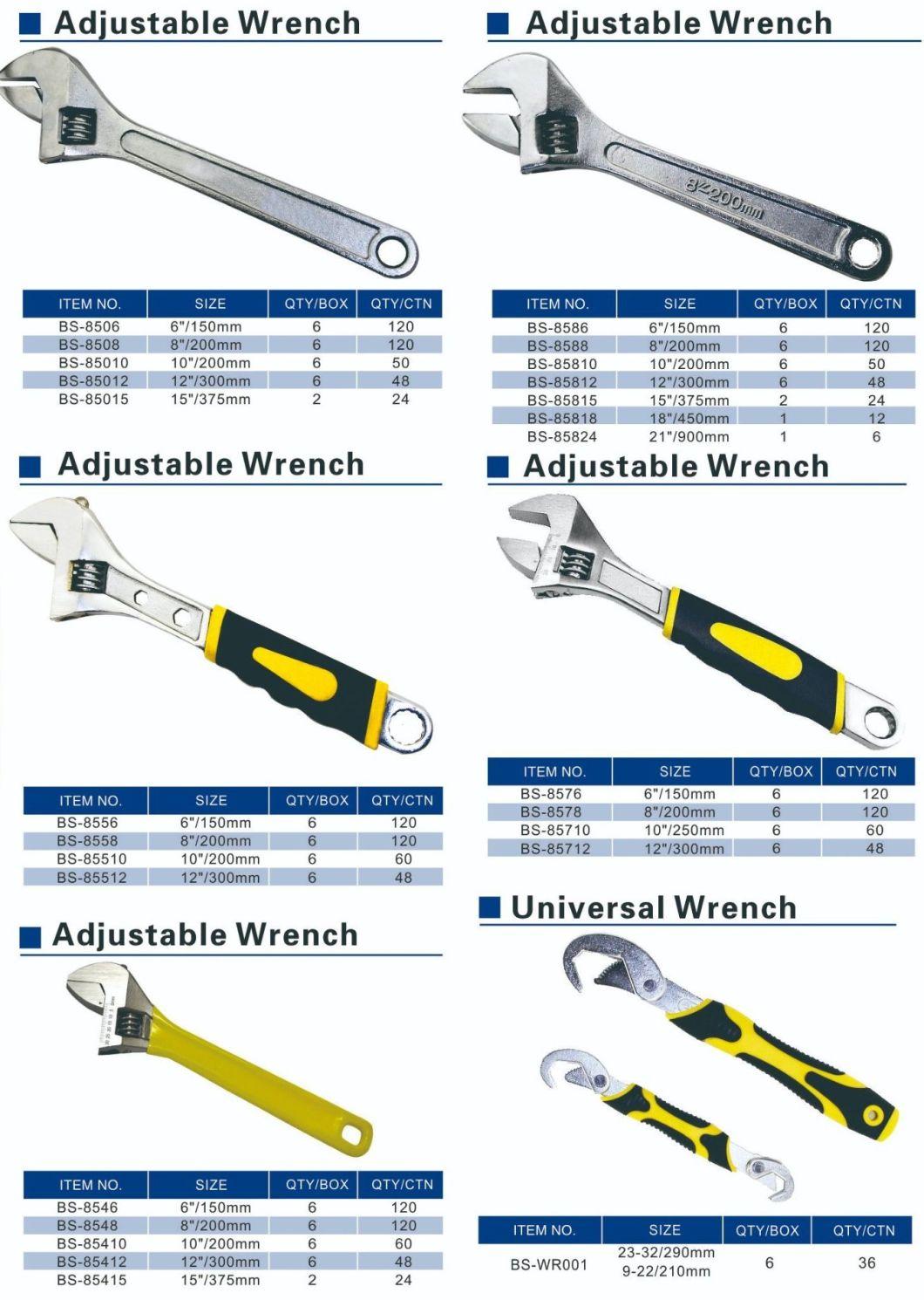 Multi-Size Carbon Steel General Flexible Adjustable Wrench/Spanner