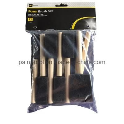 Wooden Handle Sponge Paint Tools Brushes