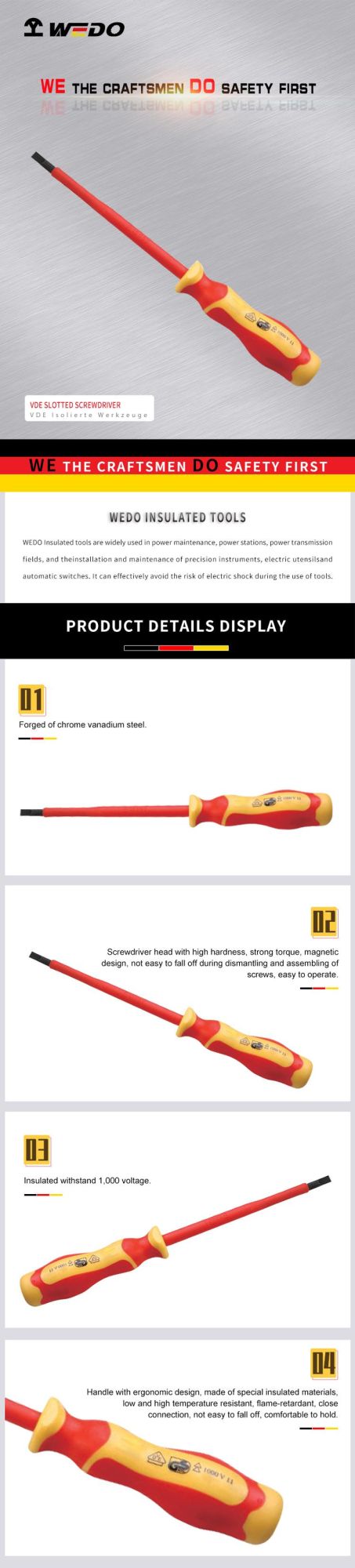 WEDO VDE Slotted Screwdriver