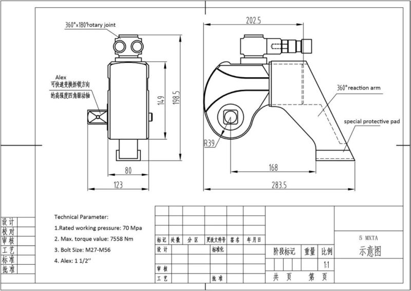 3/4′ ′ Square Drive Hydraulic Torque Wrench