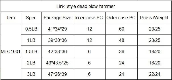 Link-Style Dead Blow Rubber Hammer