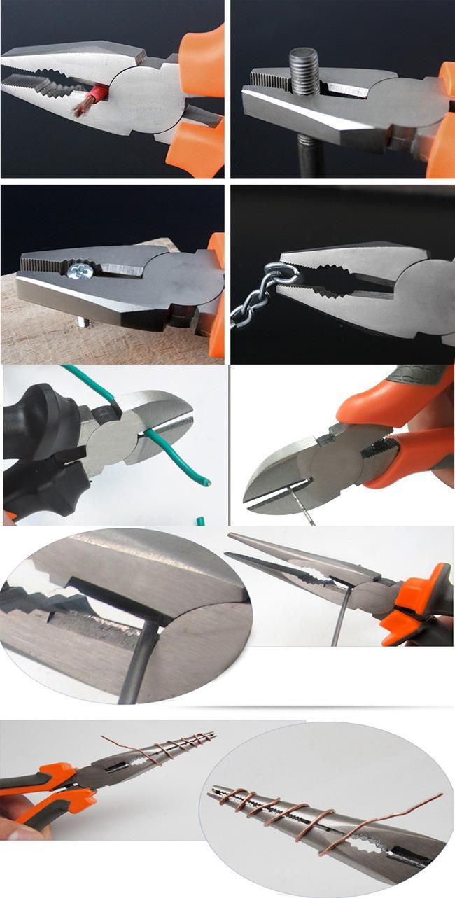 High Quality Rubber Handle Drop Forged Cr-V Pliers