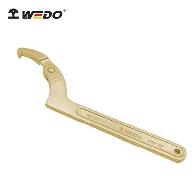 WEDO Non-Sparking Adjustable Hook Spanner Spark-Free Safety Wrench Aluminium Bronze