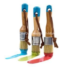 3 Paint Clear Wax Brushes&Home Decor Large with Natural Hair Bristles