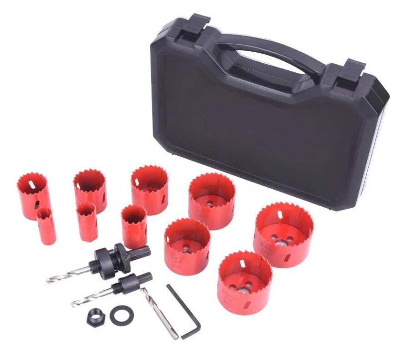 Bi-Metal Hole Saw Kit, 14-Piece General Purpose 3/4" to 2-1/2" Set with Case. Durable High Speed Steel (HSS) . Fast Cut Clean, Smooth and Precise Holes