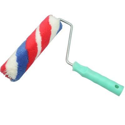 Good Quality Hand Tools Attractive Wide Blue and Red Stripes Paint Roller Brush