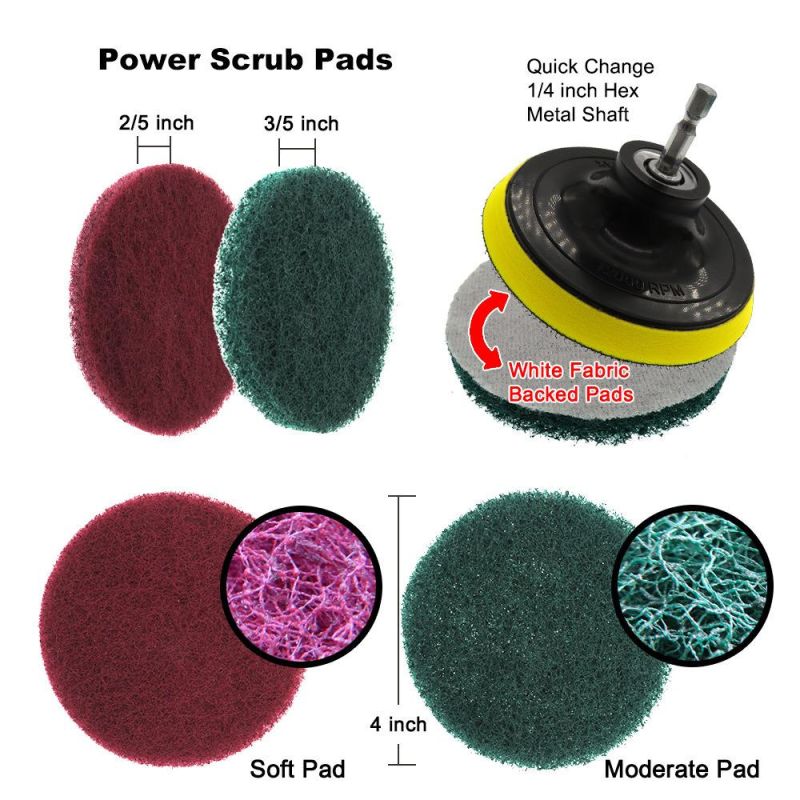 4-Inch Cleaning Pad 13 Piece Set Household Cleaning Kitchen Wall and Floor Cleaning Brush Electric Drill Brush Set