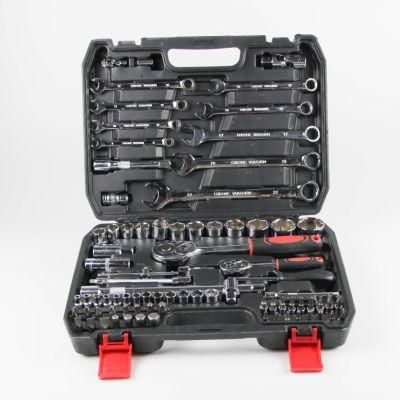 82PCS Cr-V Hand Tool Carbon Steel Adjustable Ratchet Socket Set