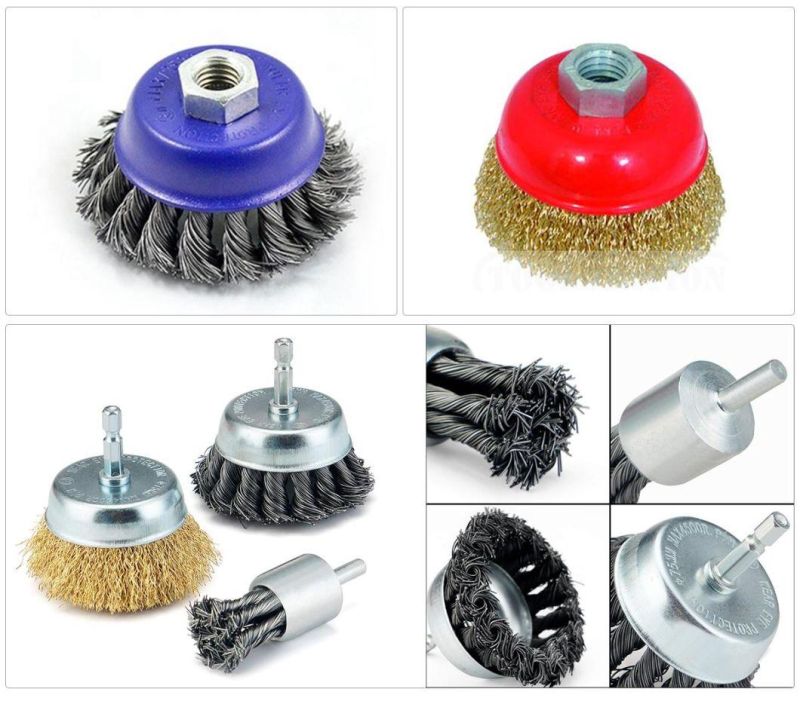 Wire Cup Brush End Clean Brush for Drill Hex Shank Arbor