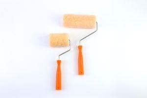 2020 Comfortable Orange Polyester Fiber Roller Oranage Plastic Handle Paint Roller Brush