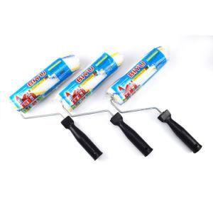 New Colorful Stripes Polyester Fiber Roller Black Plastic Handle Paint Roller Brush Set