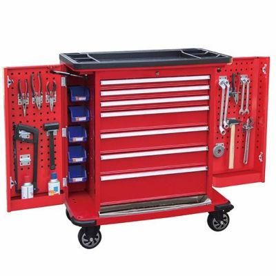 6 Drawer Tool Cabinet with Plastic Work Surface Pallet Red