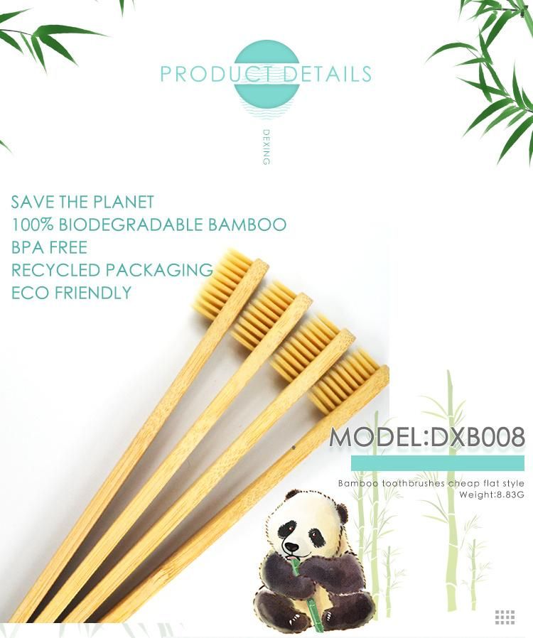 Wholesale Bamboo Bristles Eco Friendly Recyclable 4 Pack Biodegradable Vegan Gift Organic Bamboo Toothbrush