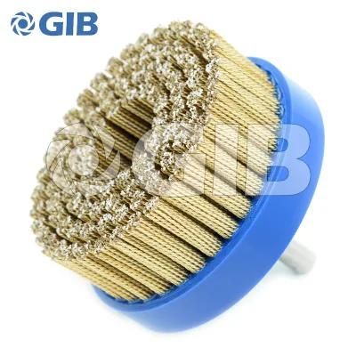High Quality Knotted Brass Coated Steel Wire Disc Brush, Od 100mm, Heavy Duty Disc Brush