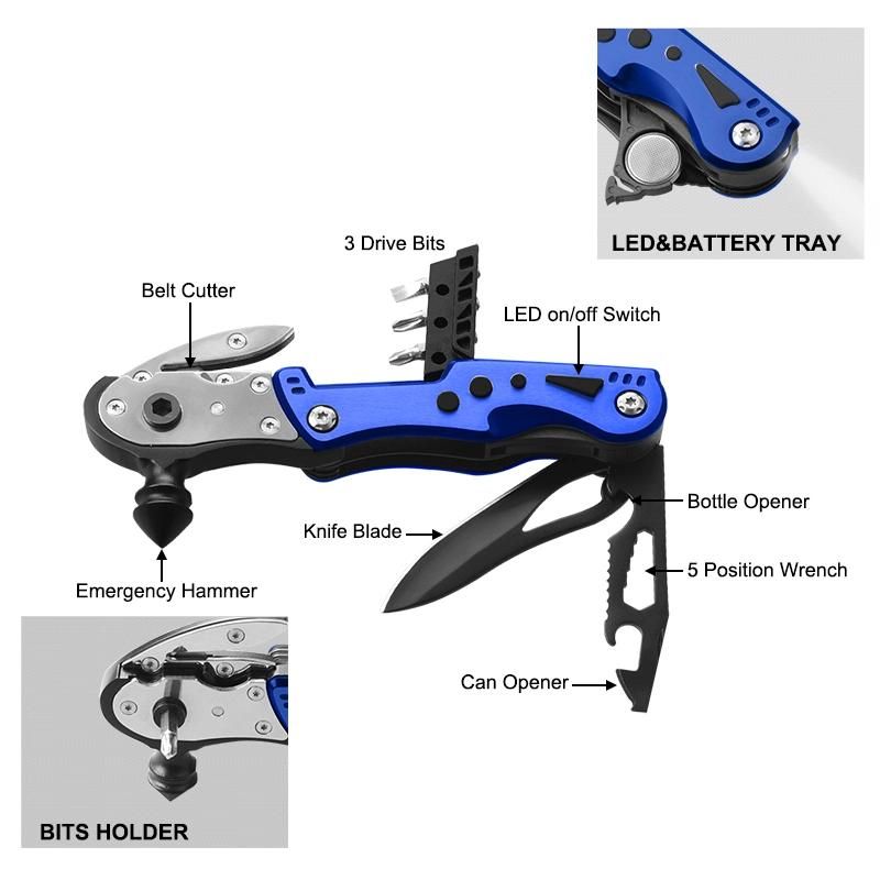 High Quality Multifunction Survival Hammer Multi Function Tool (#8442AL)