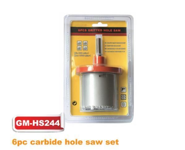 6PC Carbide Gritted Hole Saw Set (GM-HS244)