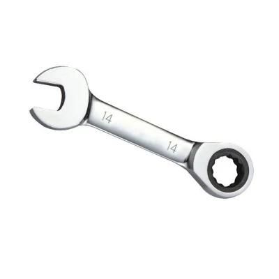 Good Quality CRV Stubby Ratchet Wrench Short Handle Gear Spanner